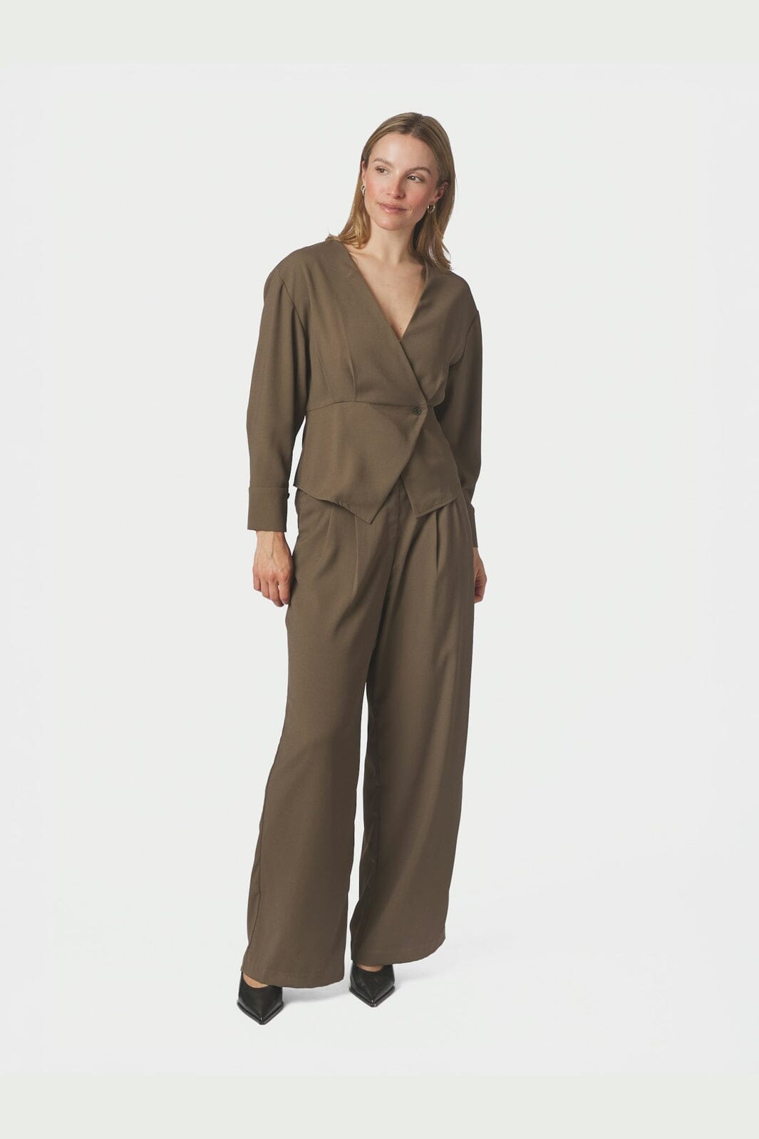 Neo Noir - Zoba Crepe Pants 165685 - 176 - Khaki