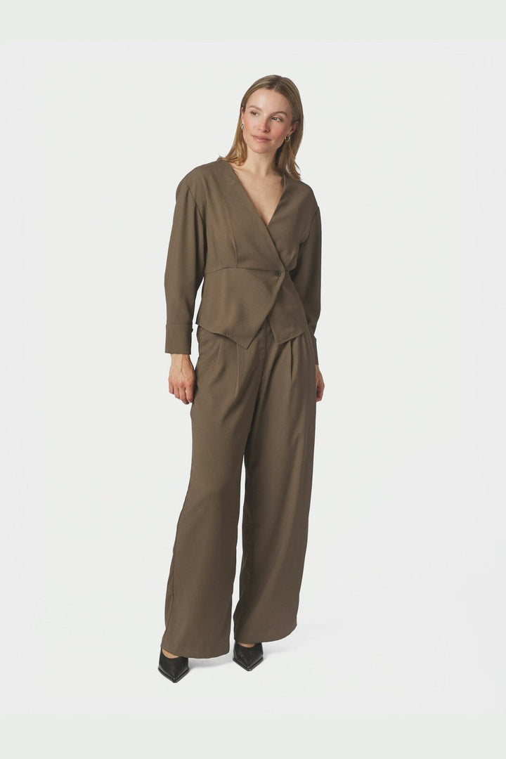 Neo Noir - Zoba Crepe Pants 165685 - 176 - Khaki