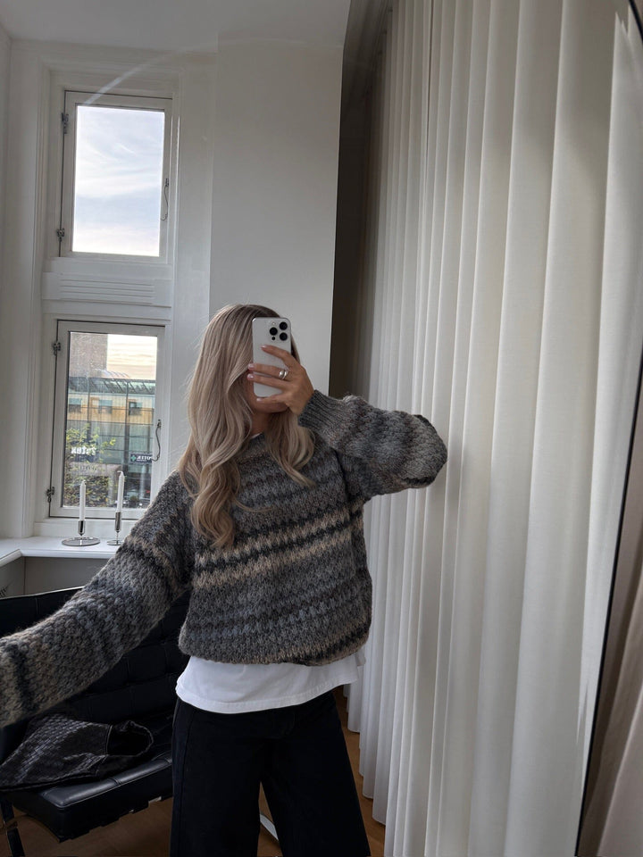 Noella - Gio Knit Sweater 12165005 - 906 - Light Grey Mix Strikbluser 