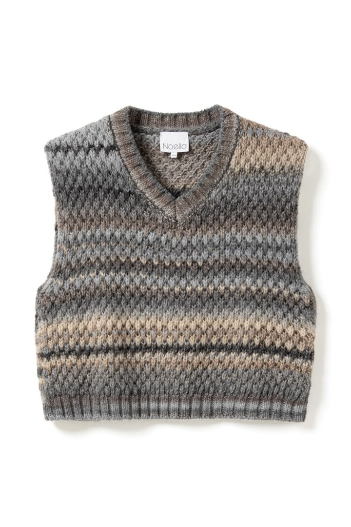 Noella - Gio Knit Vest 10872143 - 906 - Light Grey Mix Strikbluser 