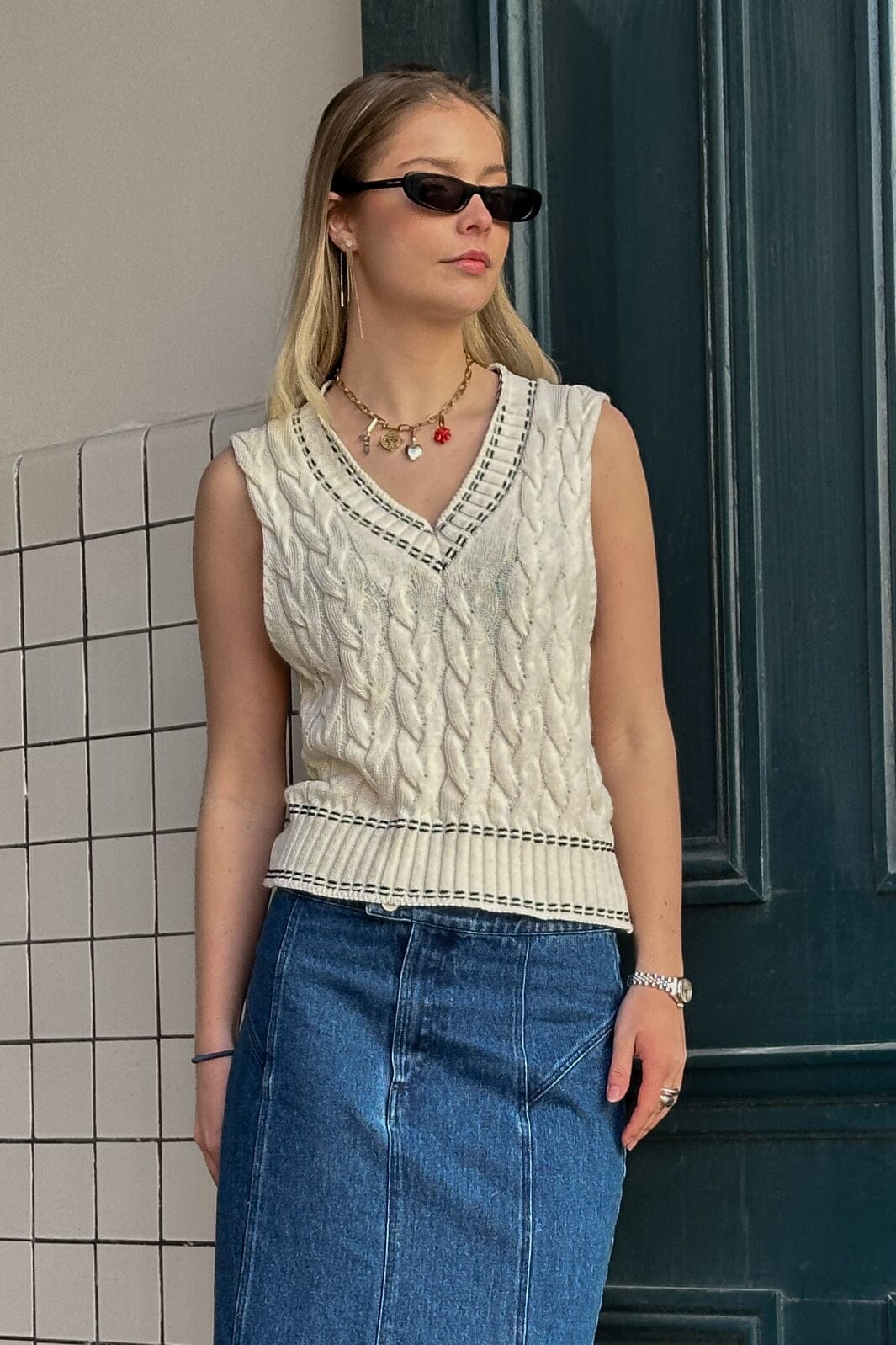 Noella - Gio Knit Vest 13180001 - 974 Ivory Veste 