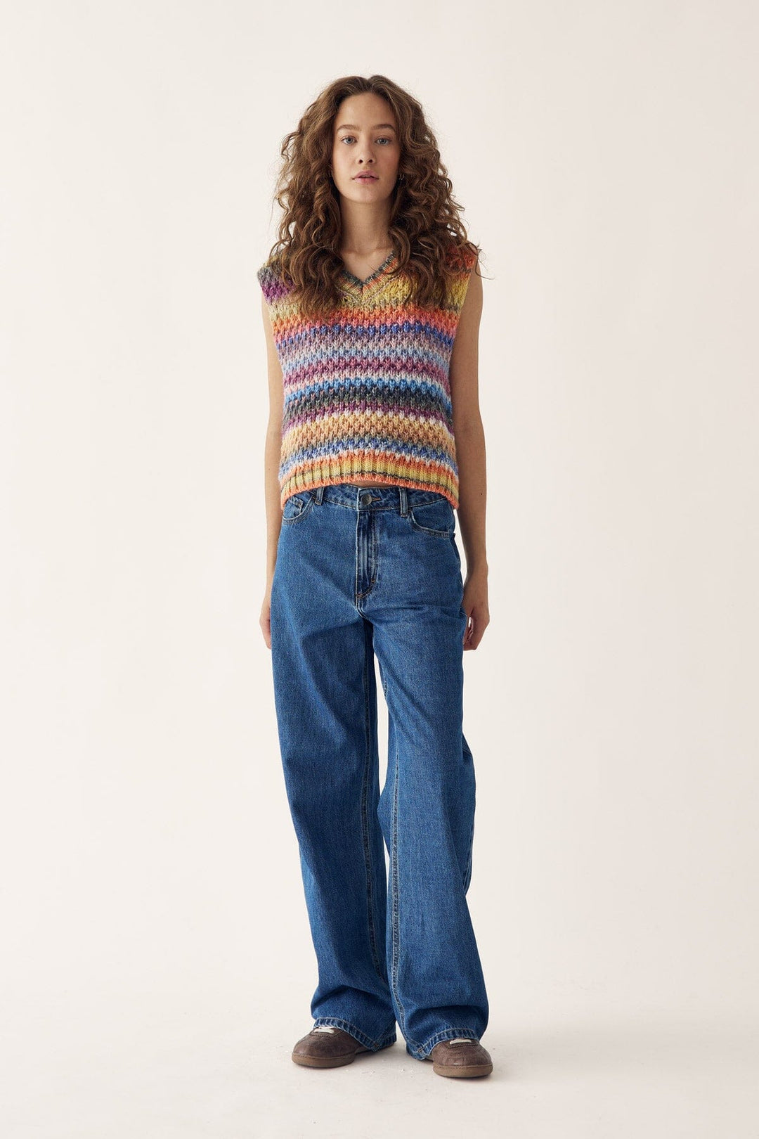 Noella - Gio Knit Vest - 544 Multi Mix Strikbluser 