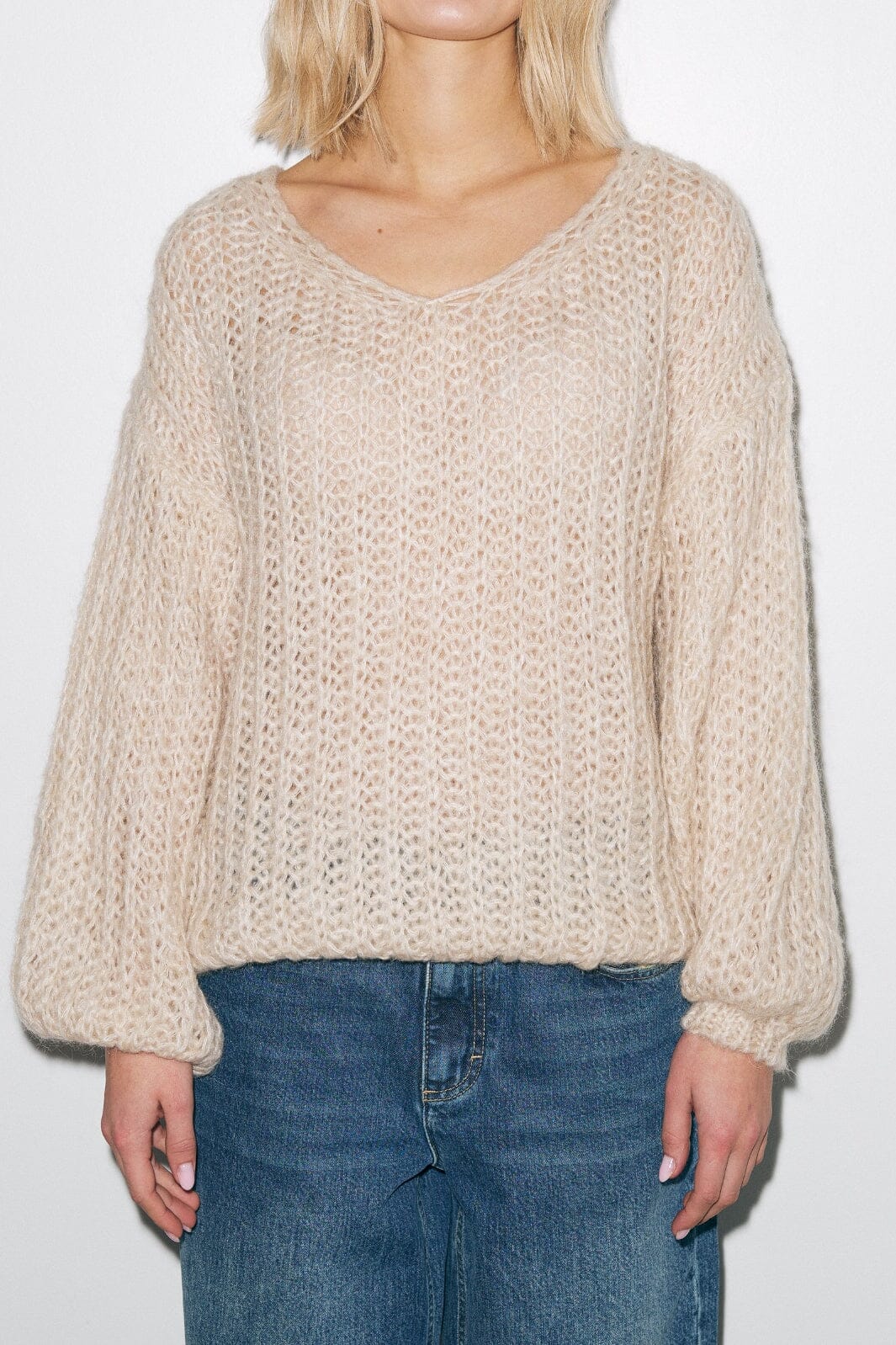Noella - Joseph Knit Sweater - 023 Beige Strikbluser 