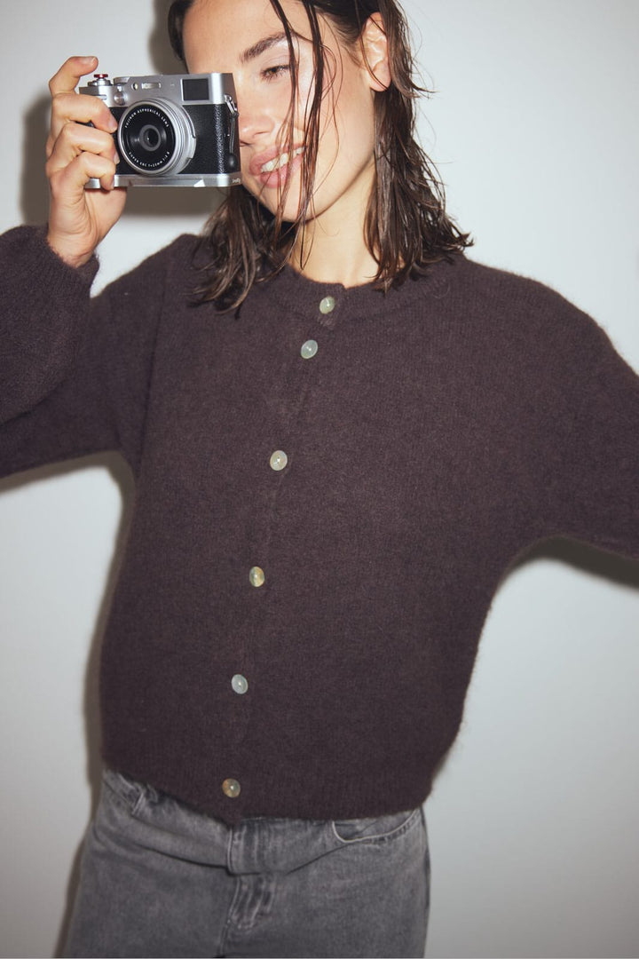 Noella - Kae Knit Cardigan 12940084 - 674 - Chocolate