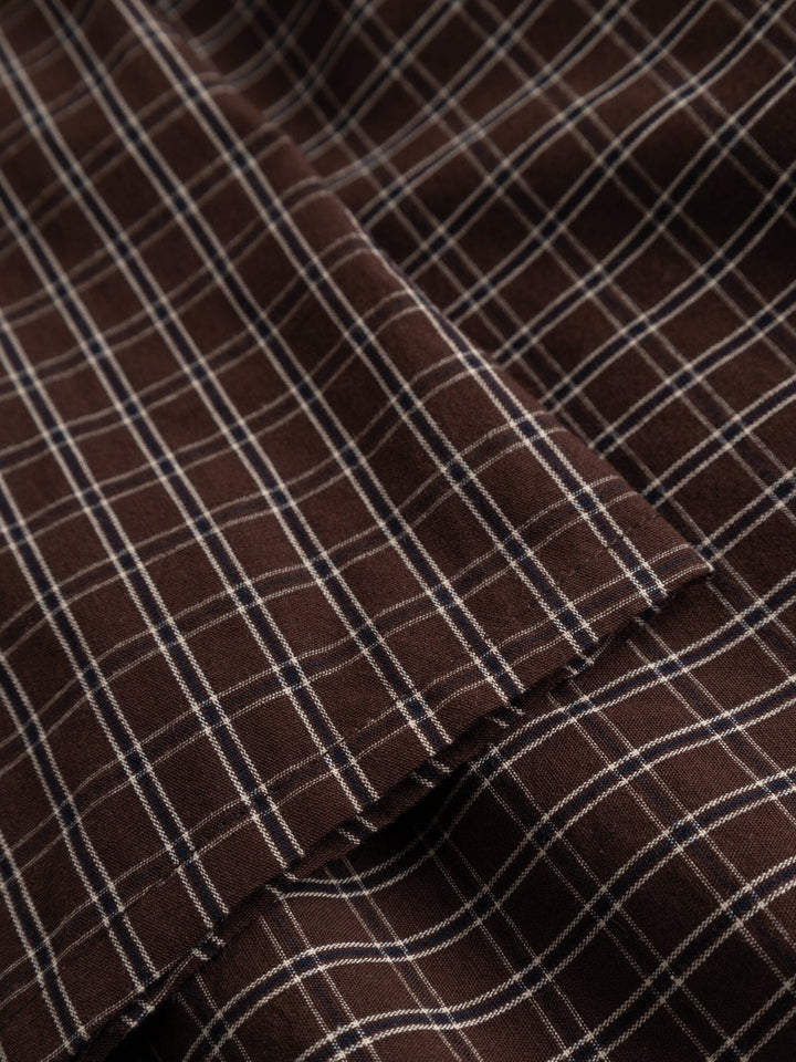 Noella - Kesha Ls Blouse 14520001 - 1408 - Cari Brown Check Bluser 