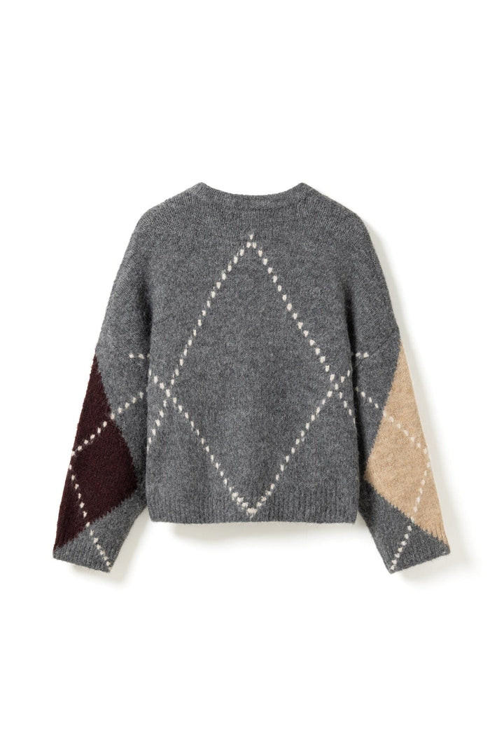 Noella - Lai Knit 14670001 - 003 - Medium Grey Mel. Strikbluser 