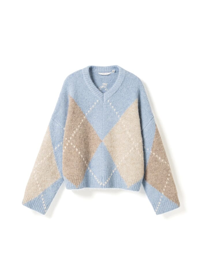 Noella - Lai Knit 14670001 - 1514 - Sky Blue Mix Strikbluser 