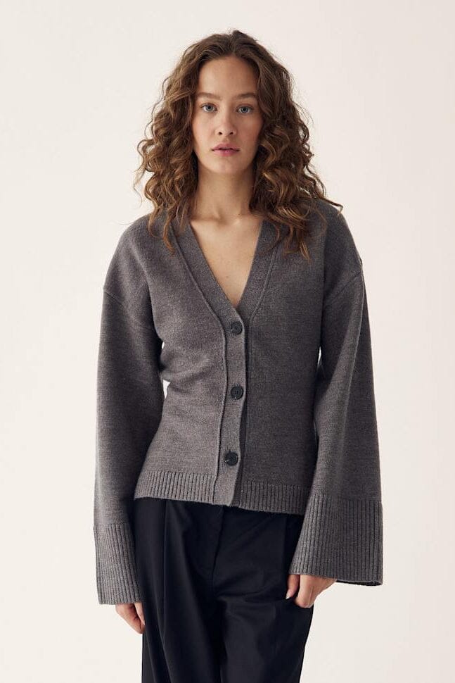 Noella - Lenyx Knit 13770001 - 972 - Medium Grey Mel. Cardigans 