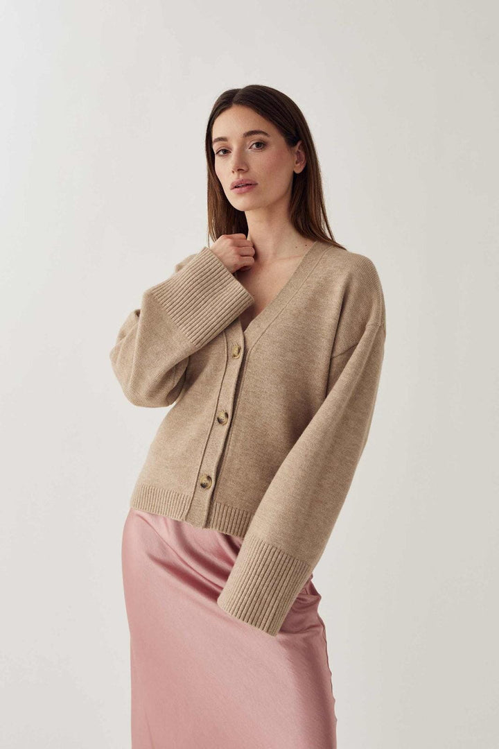 Noella - Lenyx Knit Cardigan 13770001 - 969 - Sand Melange Cardigans 
