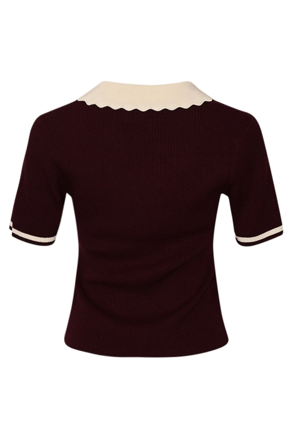 Noella - Lilo Polo Knit 13800002 - 1358 - Wine Sugar Combo Strikbluser 
