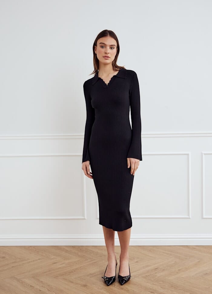 Noella - Livvy Knit Dress 13800003 - 004 - Black Kjoler 