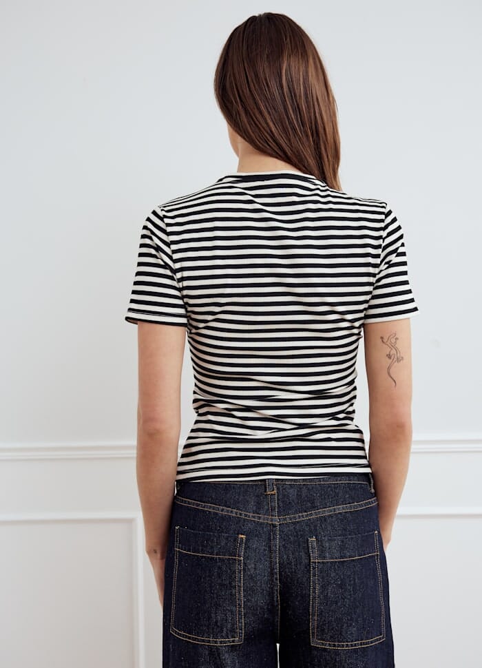Noella - Lizzy Top 14030001 - 1381 - Ivory Black Stripe T-shirts 