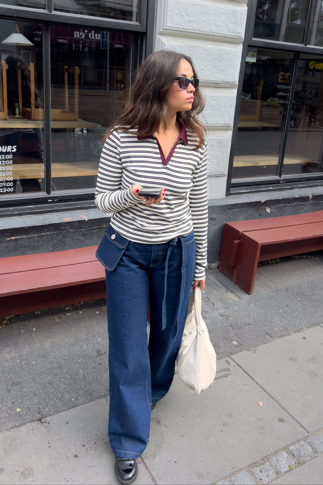 Noella - Luane Top 14250002 - 1395 - Caryll Black Stripe T-shirts 