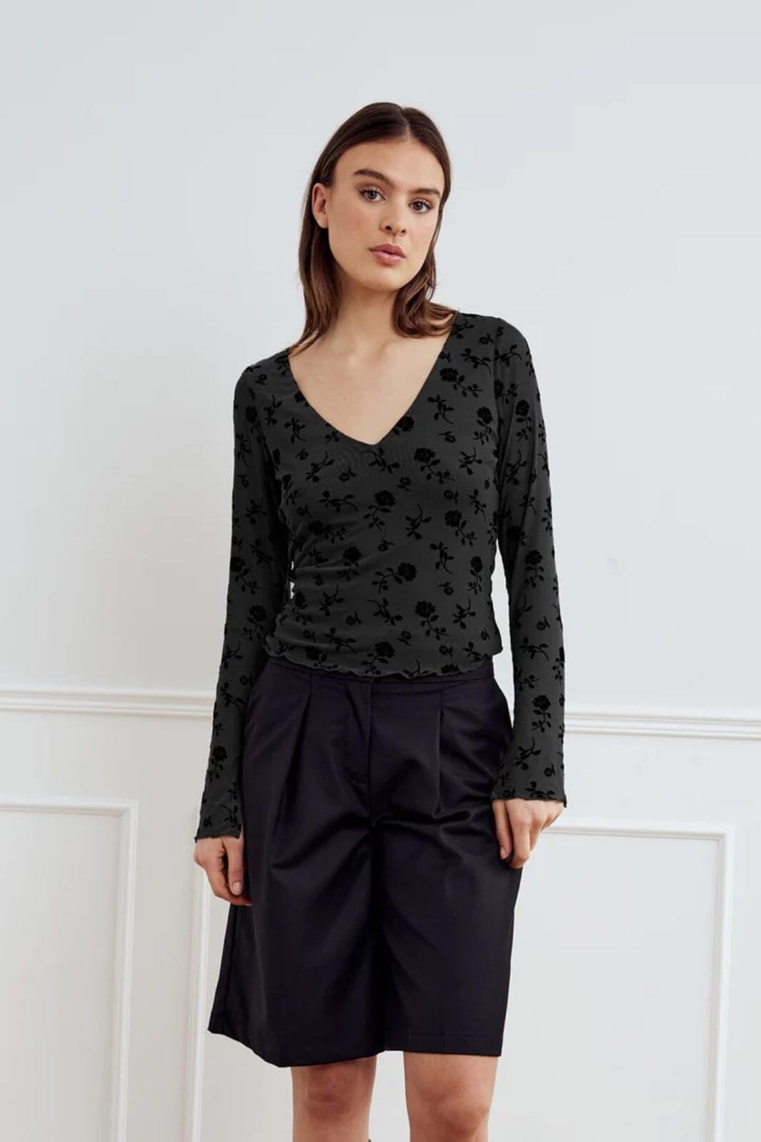 Noella - Lucille Top 14110003 - 1385 - Clarity Black Print Toppe 