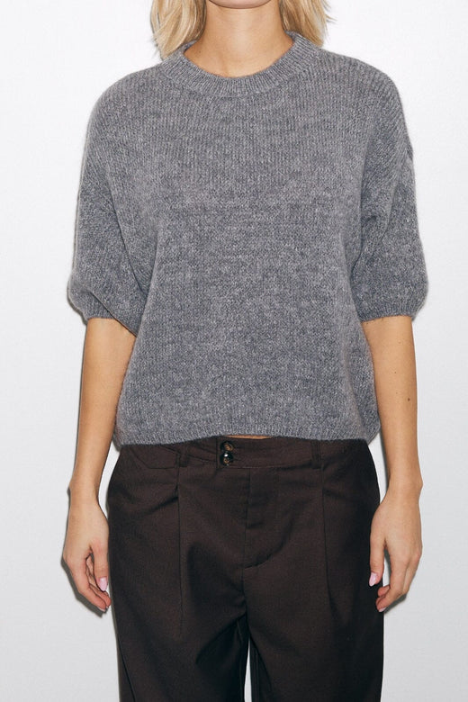 Noella - Mimi Knit Jumper - 218 Grey Strikbluser 