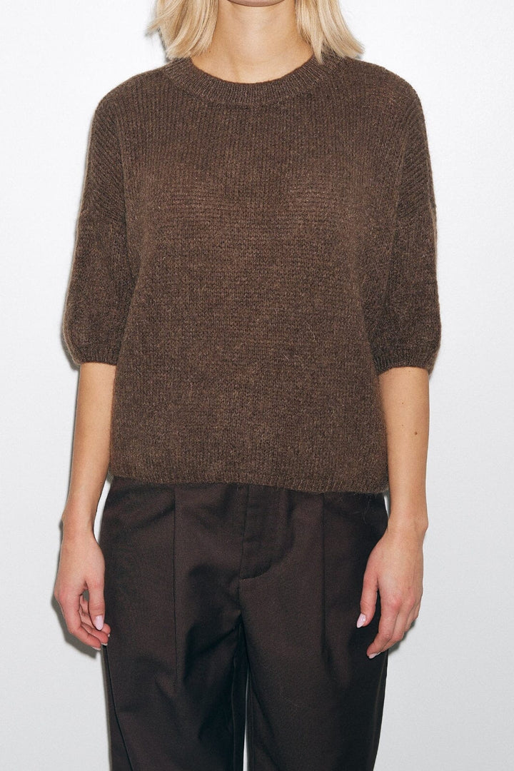 Noella - Mimi Knit Jumper - 548 Dark Brown Strikbluser 