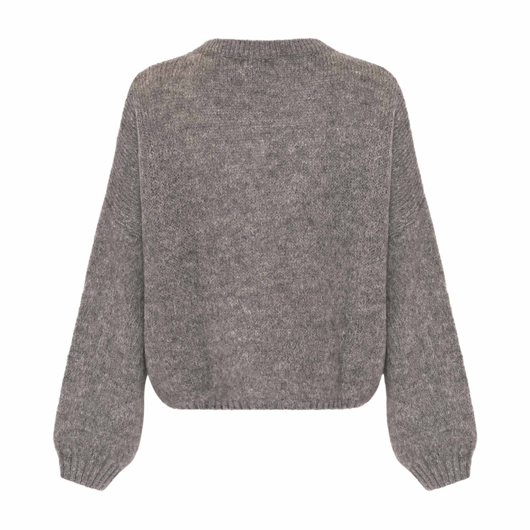Noella - Mimi Ls Knit 11450002 - 218 - Grey Strikbluser 