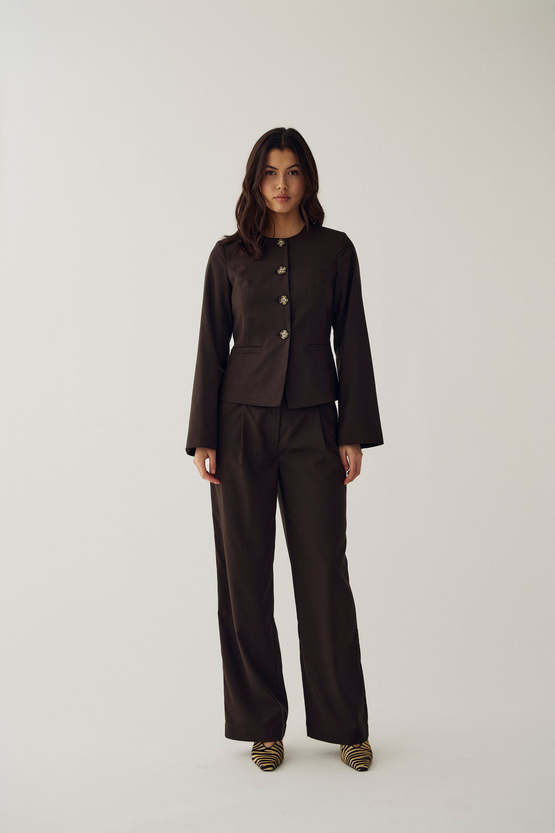 Noella - N-Kasaundra Ls Blazer 12700035 - 674 - Chocolate Blazere 