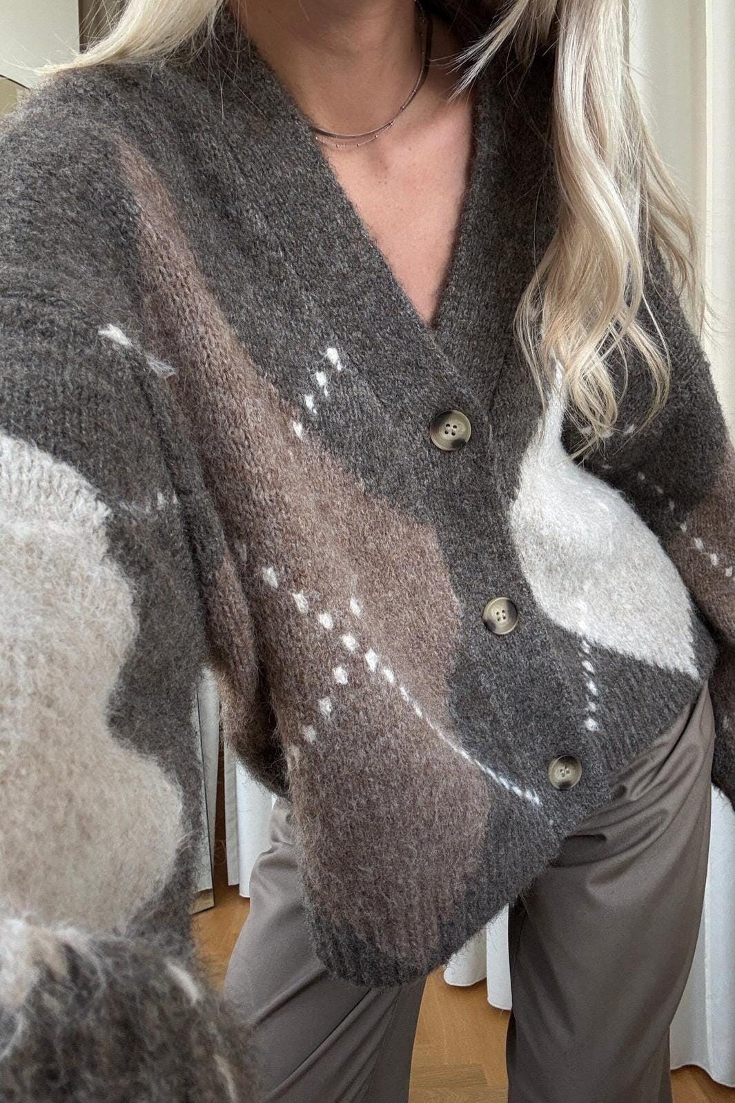 Noella - N-Laiana Knit Cardigan 14670002 - 1513 - Ash Brown Mix Cardigans 