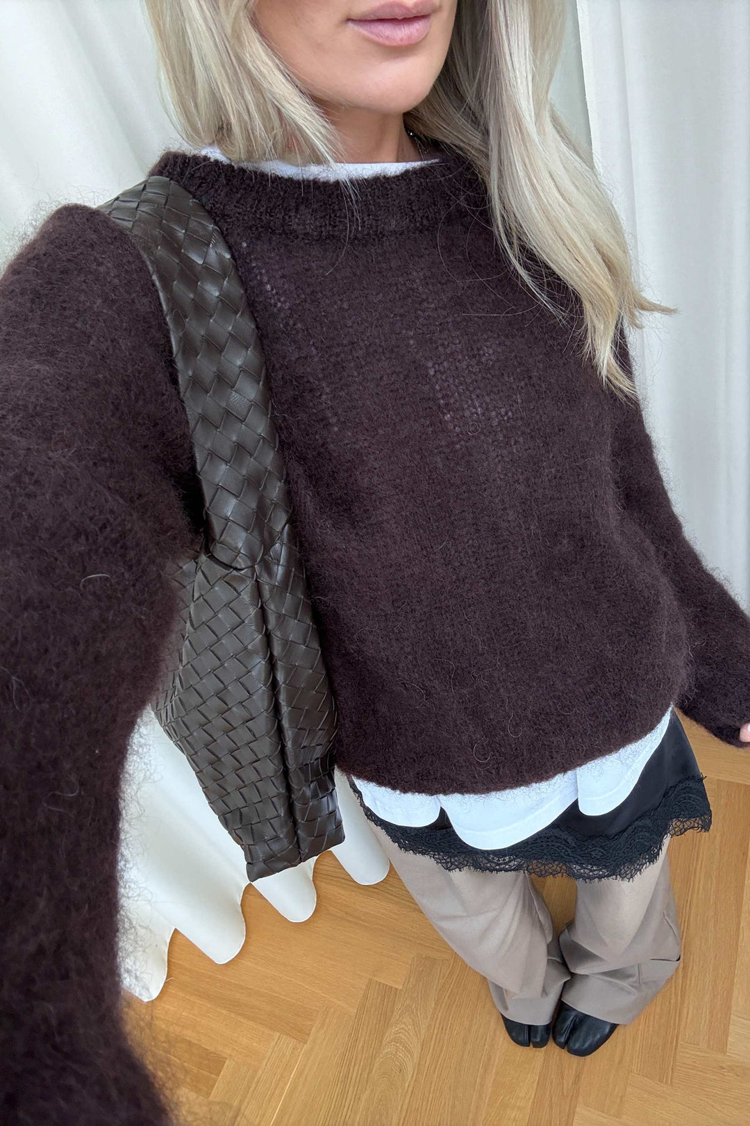 Noella - N-Latora Knit 15250002 - 1469 - Dark Brown Chocolate Strikbluser 