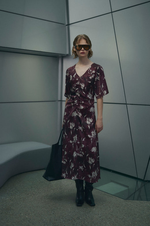 Noella - N-Lavina Dress 16380001 - 1501 - Dovie Burgundy Print Kjoler 