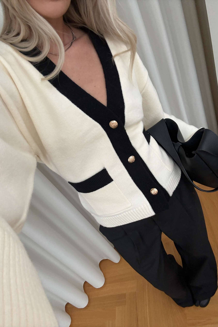 Noella - N-Lenyxette Knit Cardigan 13770004 - 028 - White Cardigans 