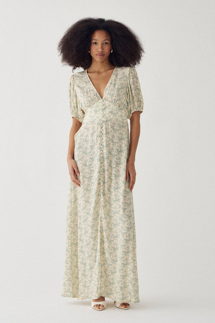 Noella - N-Lilith Ss Maxi Dress 15630001 - 1450 - Dolley Yellow Print Kjoler 