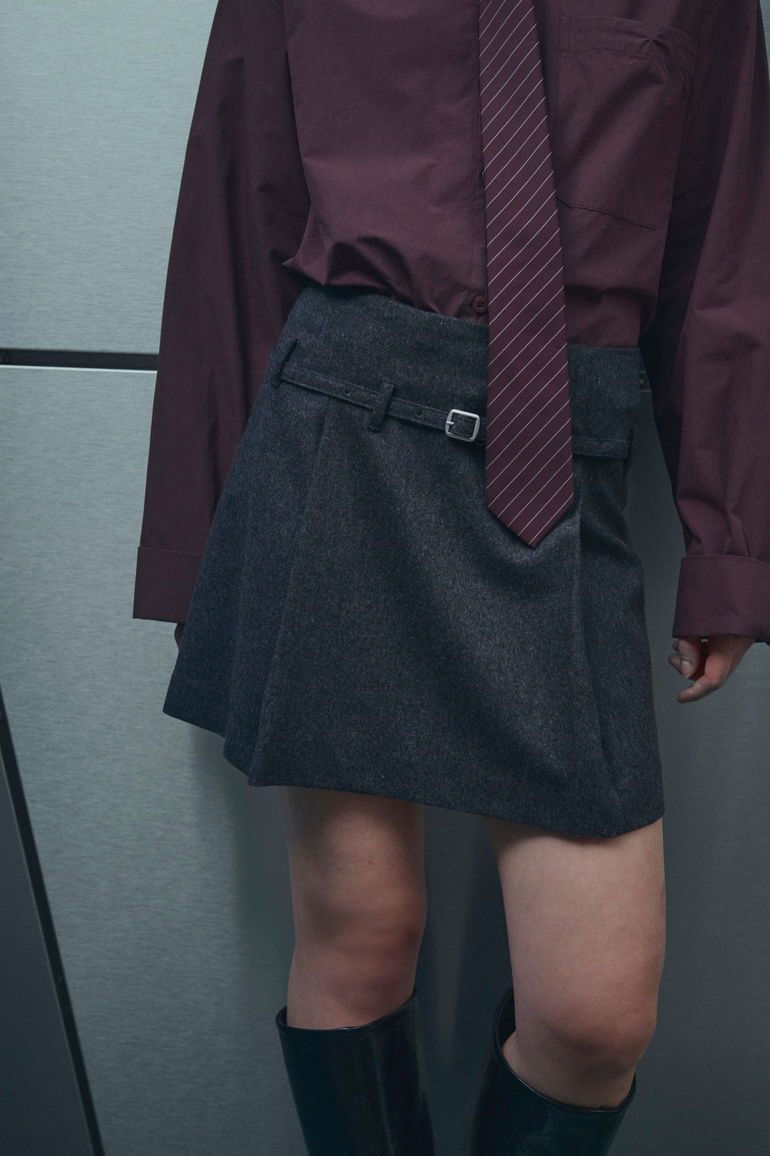 Noella - N-Madena Skirt 16390002 - 019 - Dark Grey Melange Nederdele 