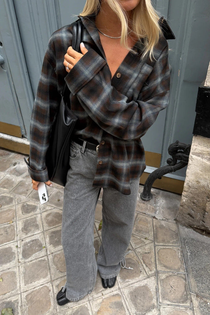 Noella - N-Marlon Shirt 18150002 - 528 - Danne Brown Blue Check Skjorter 