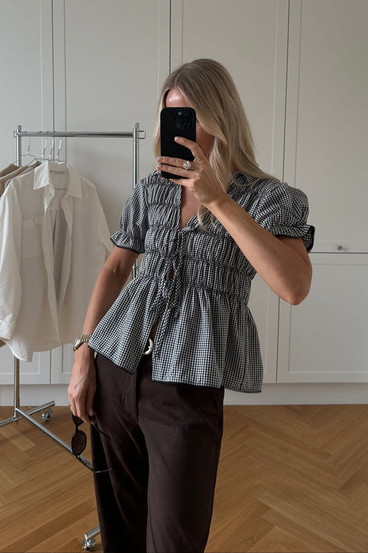 Noella - N-Marty Blouse 15840001 - 1462 - Darlyn Black Check Bluser 