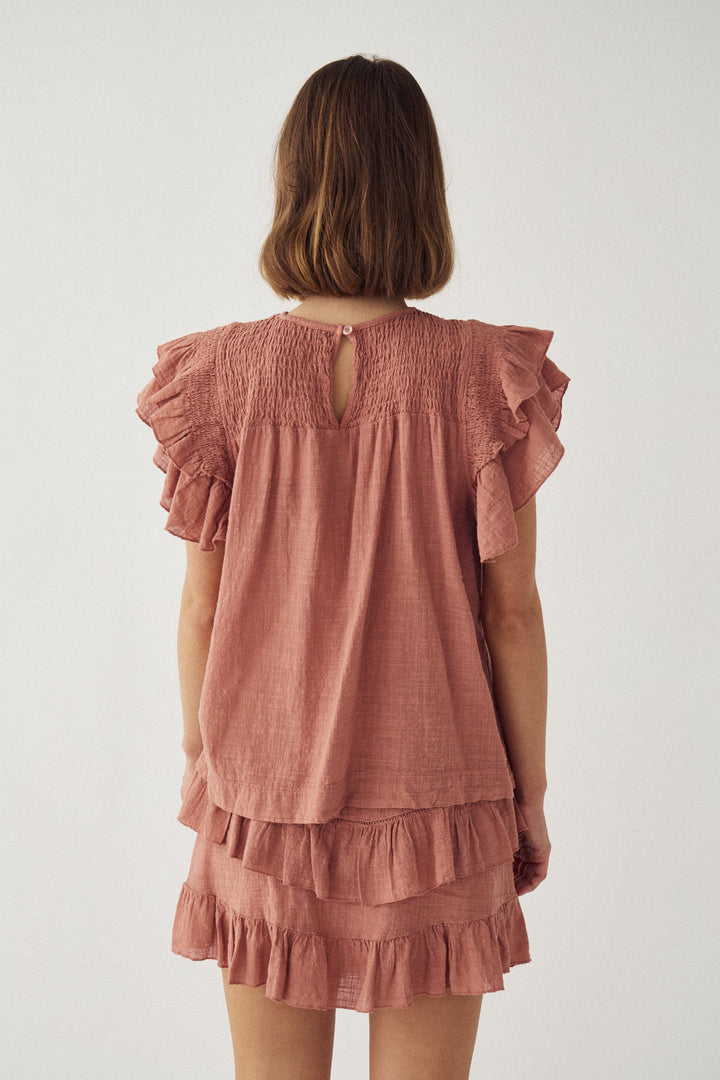 Noella - N-Maura Blouse 15710001 - 1455 - Red Clay Bluser 