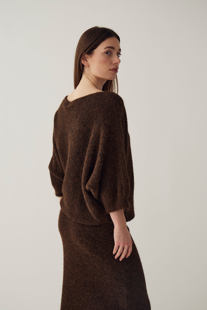 Noella - N-Maxime Knit 16310003 - 674 - Chocolate Strikbluser 