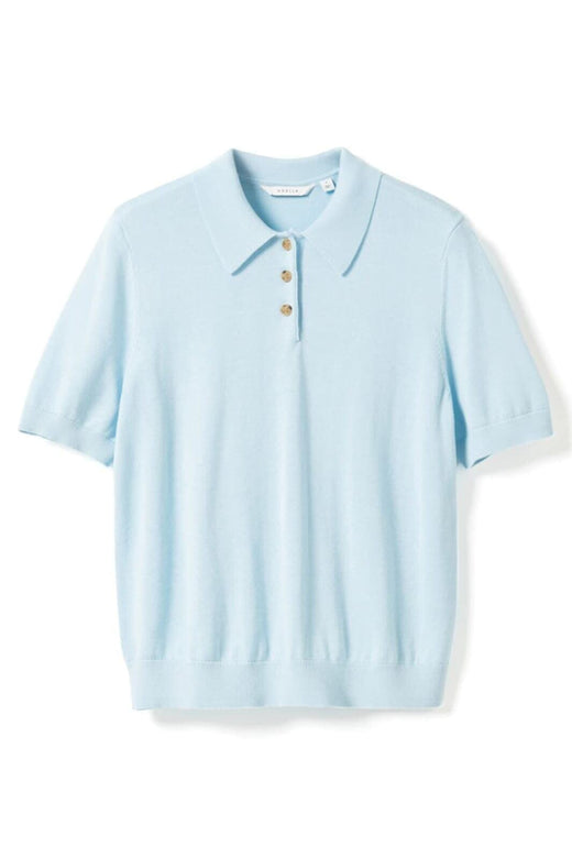 Noella - N-Maxine Ss Knit 14990003 - 975 - Air Blue Strikbluser 