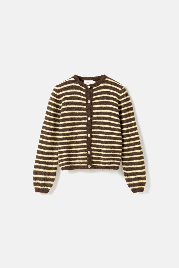 Noella - N-Mertice Knit Cardigan 16570002 - 1536 - Brown Yellow Stripe
