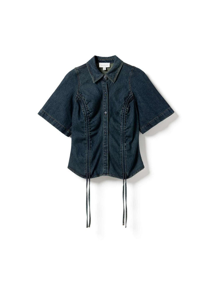 Noella - N-Micaiah Ss Blouse 15150004 - 1056 - Vintage Blue Wash Bluser 