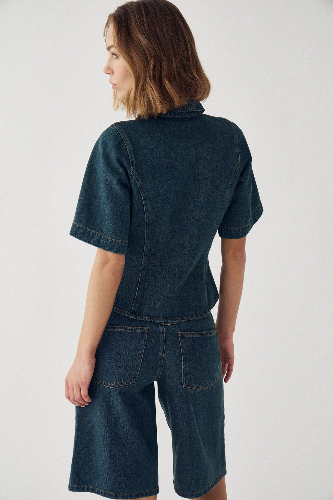 Noella - N-Micaiah Ss Blouse 15150004 - 1056 - Vintage Blue Wash Bluser 