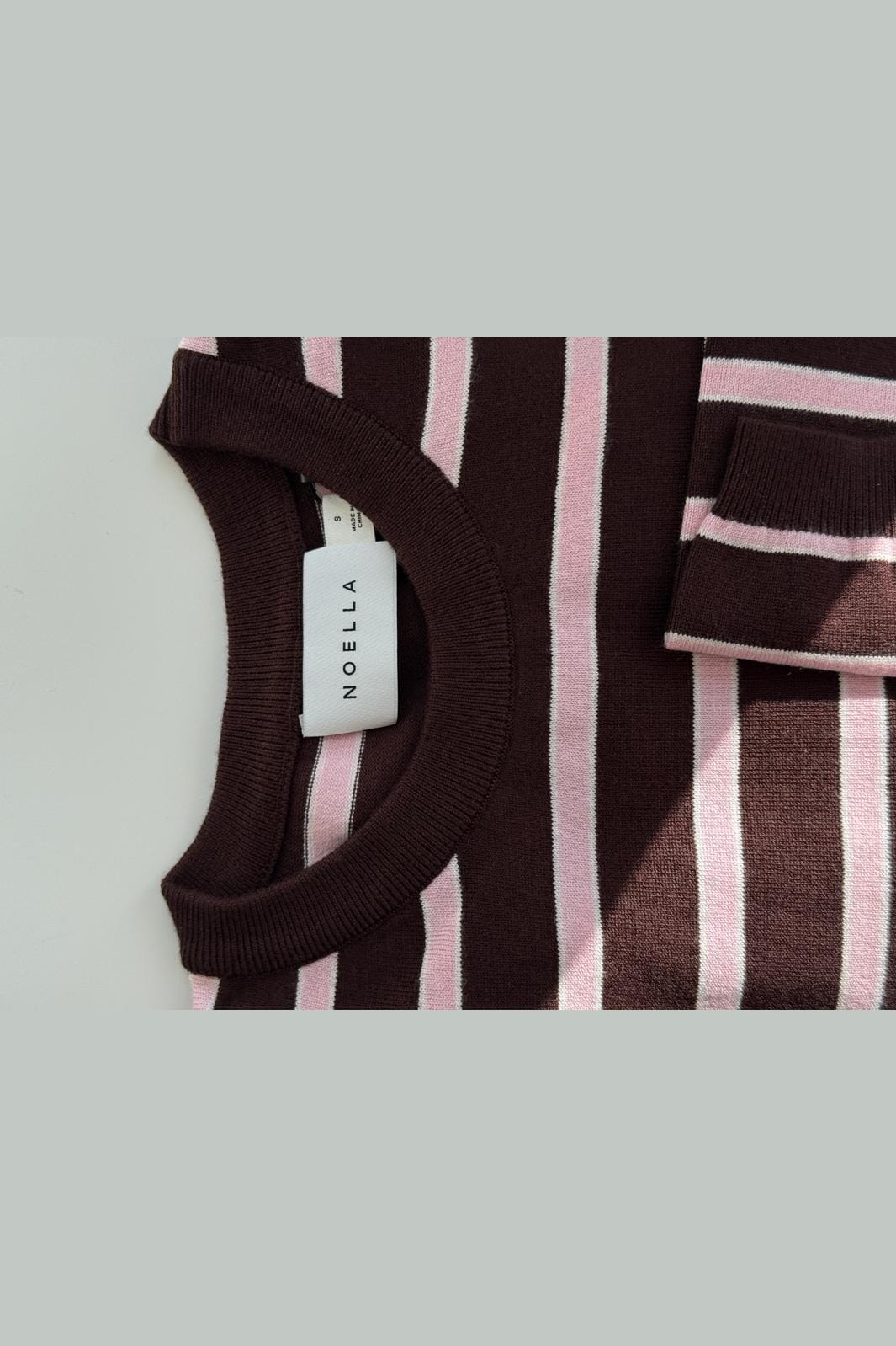 Noella - N-Muna Ls Knit 16010003 - 486 - Dannia Blush Chocolate Stripe