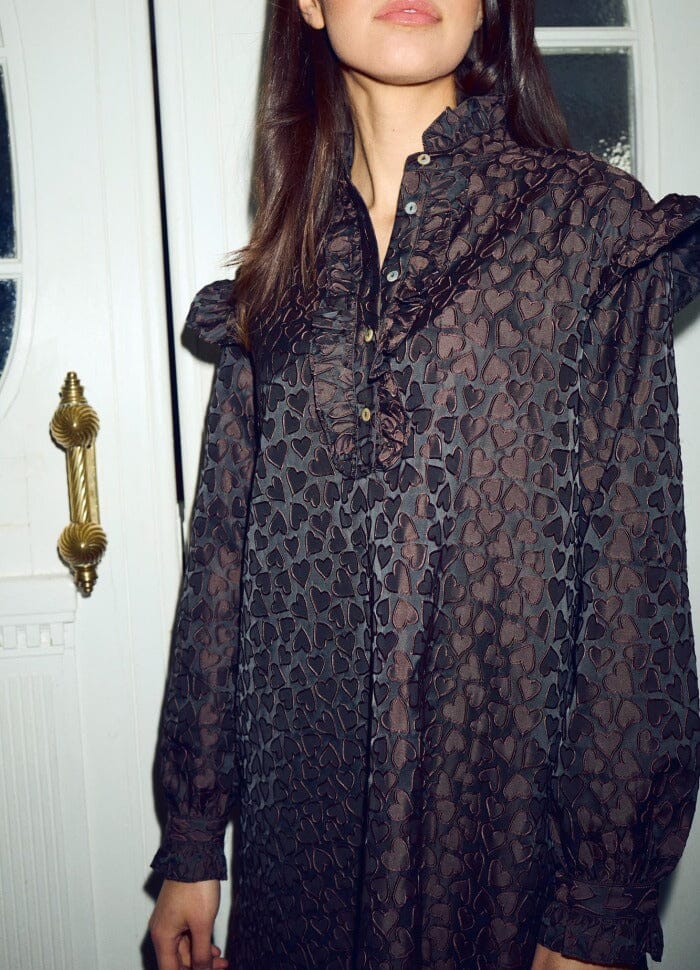 Noella - Reno Ruby Ruffle Dress 11740022 - 004 Black Kjoler 