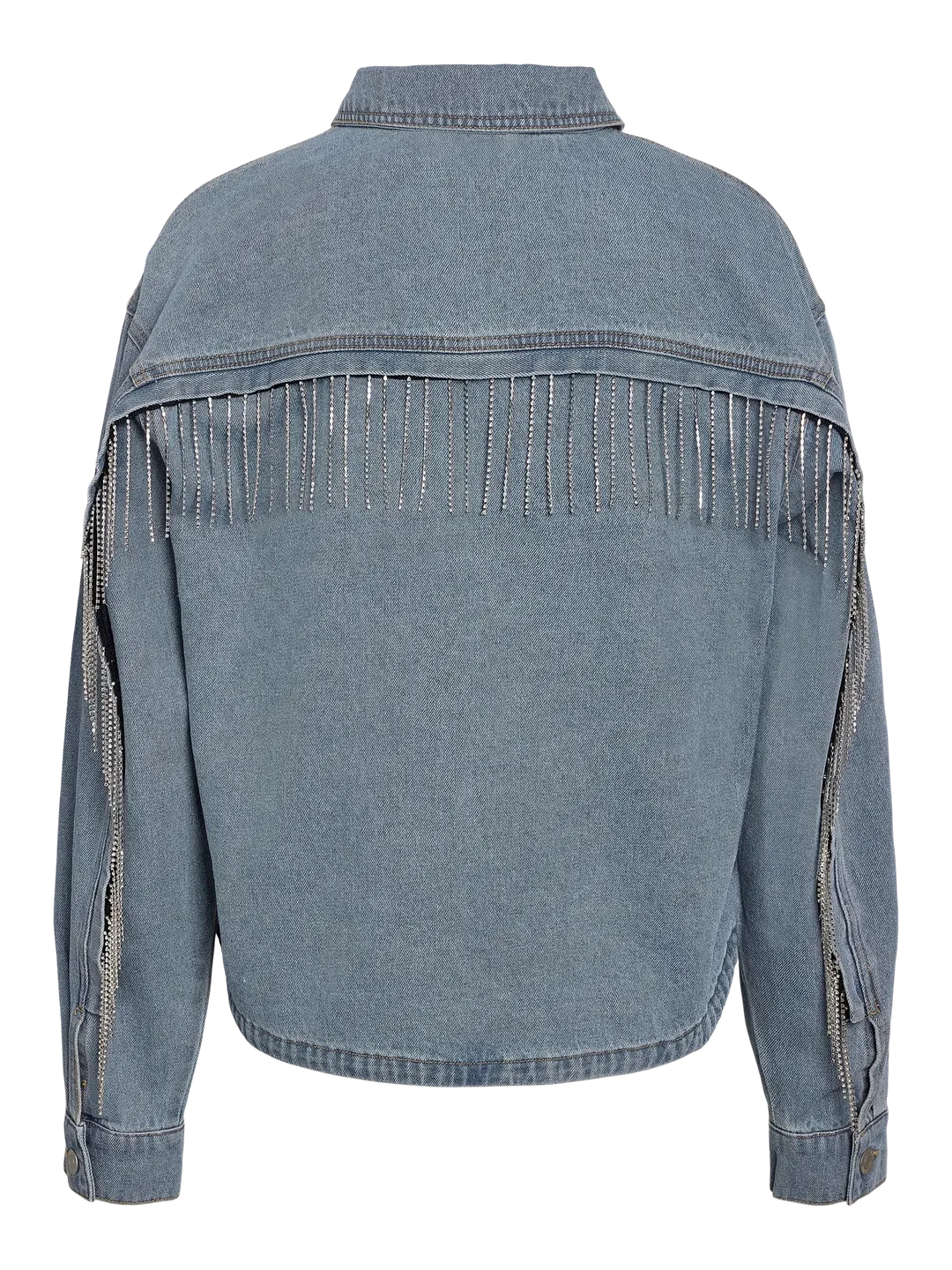 Noisy May - Nmalva L/S Shacket W Fringe Bs039Lb - 4944548 Light Blue Denim Jakker 