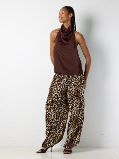 Noisy May - Nmbrisa Highneck Satin Top Tnt/17 - 5142877 Chocolate Brown Toppe 