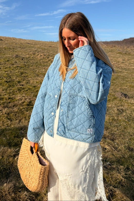 Noisy May - Nmcleo Quilted Denim Jacket - 4945992 Light Blue Denim Jakker 