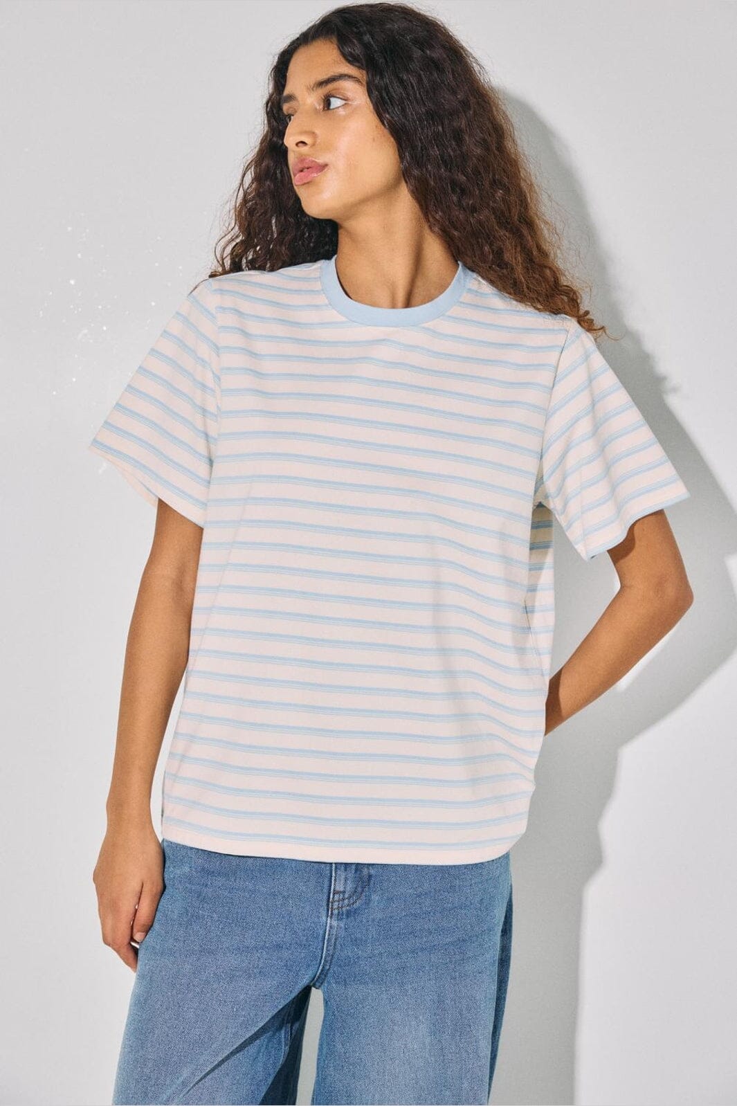 Noisy May - Nmember S/S T-Shirt - 5022083 Birch Cashmere Blue