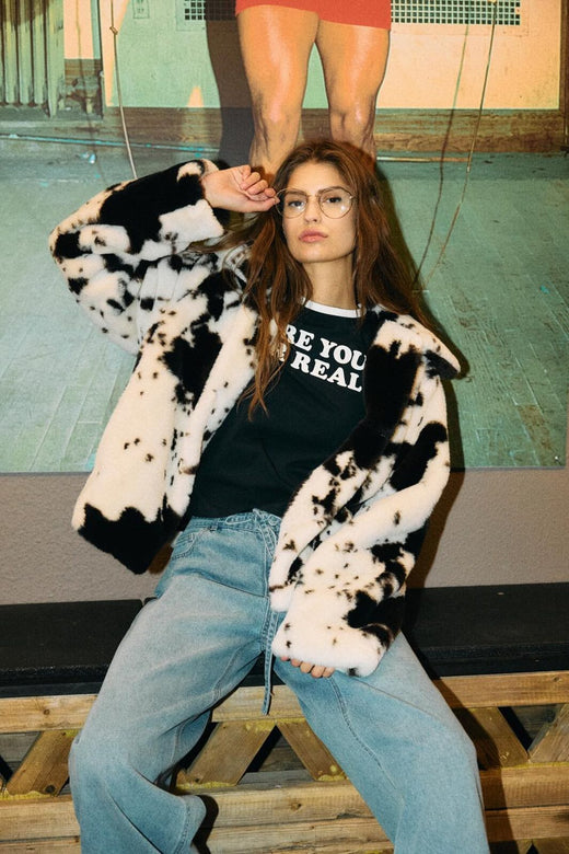 Noisy May - Nmeve Fur Jacket - 4847477 Birch Cow