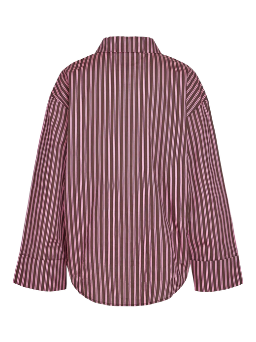 Noisy May - Nmfrida L/S Button Shirt Box - 5089197 Windsor Wine Begonia Pink/White Skjorter 