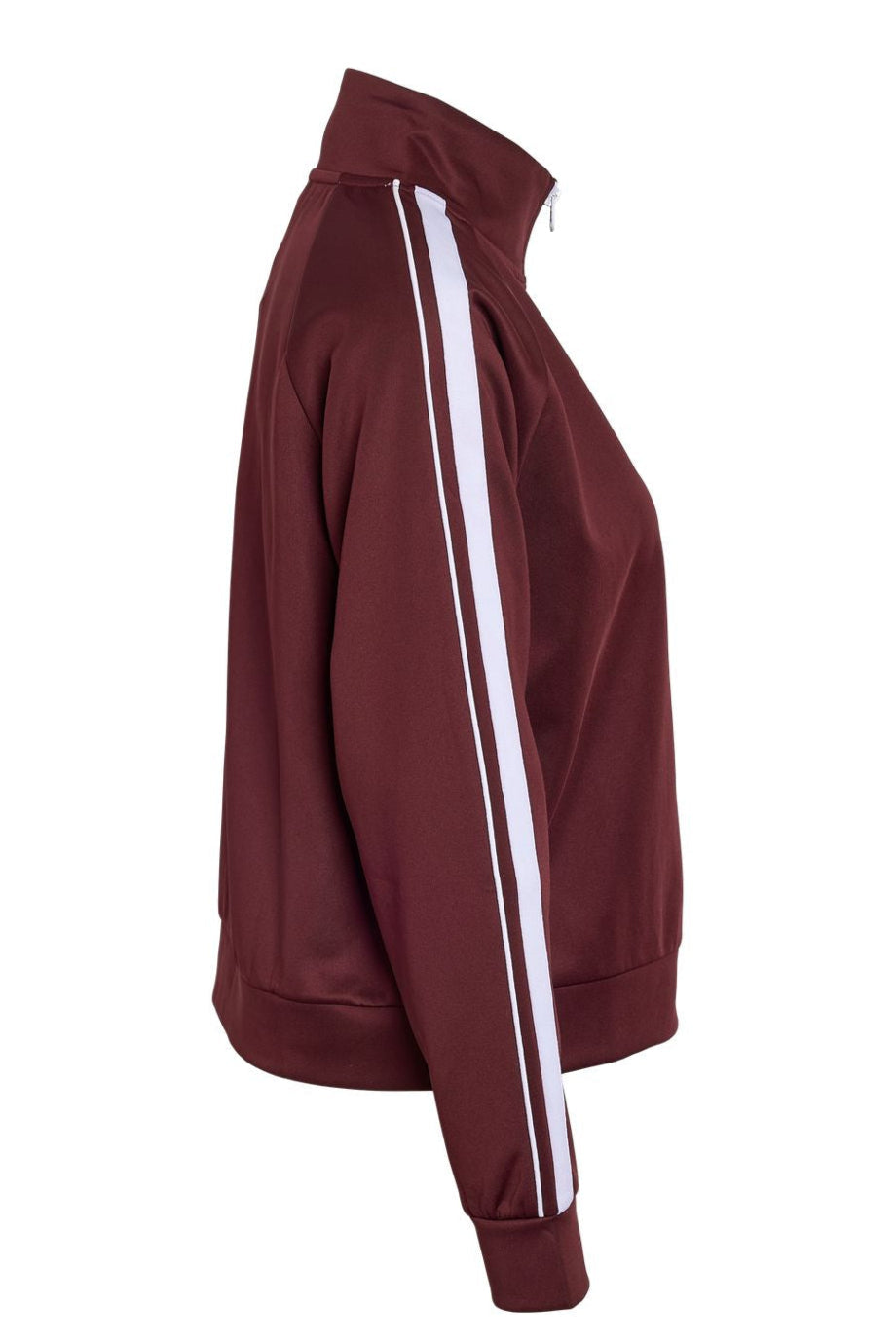 Noisy May - Nmjenna L/S High Neck Zipper - 4837290 Windsor Wine White Stripes