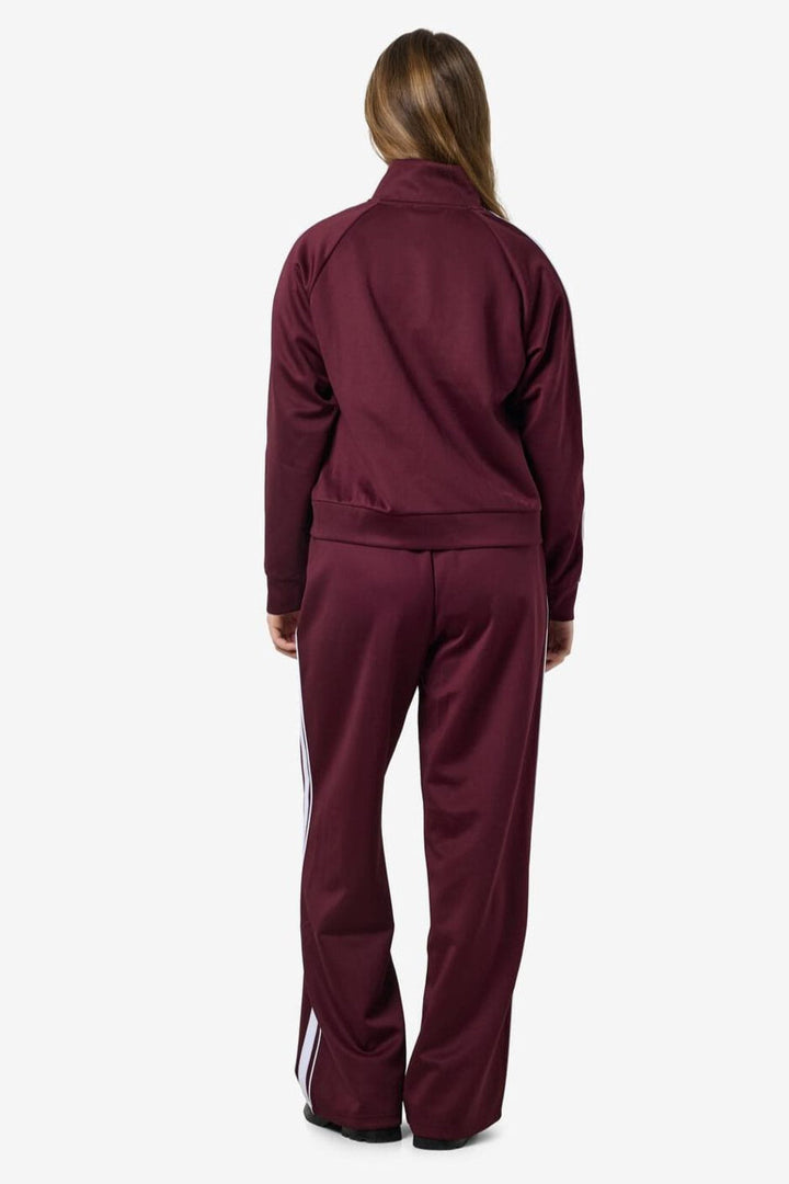 Noisy May - Nmjenna L/S High Neck Zipper - 4837290 Windsor Wine White Stripes
