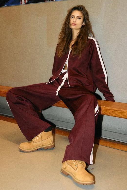 Noisy May - Nmjenna Nw Sporty Jogger - 4837291 Windsor Wine White Stripes