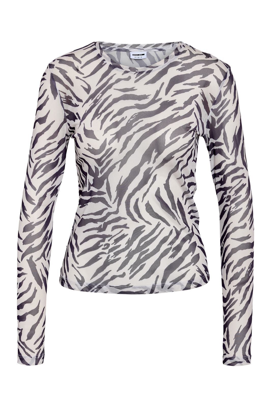 Noisy May - Nmjudith L/S Mesh Top Bg Fwd - 4608437 Black Zebra
