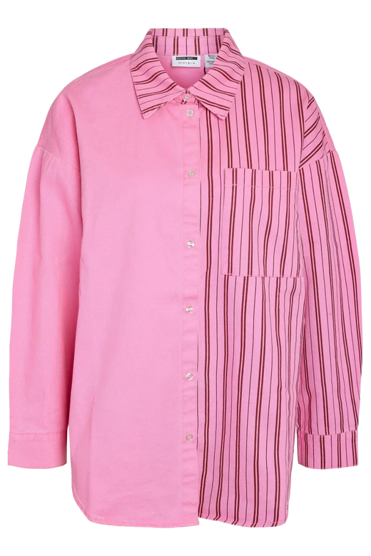 Noisy May - Nmkatri L/S Oversized Shirt Color - 5072656 Begonia Pink Skjorter 