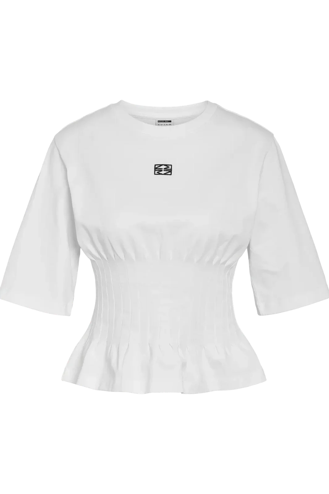 Noisy May - Nmkieran 2/4 Fitted Logo T-Shirt Fwd - 4954047 Bright White Nm Logo T-shirts 